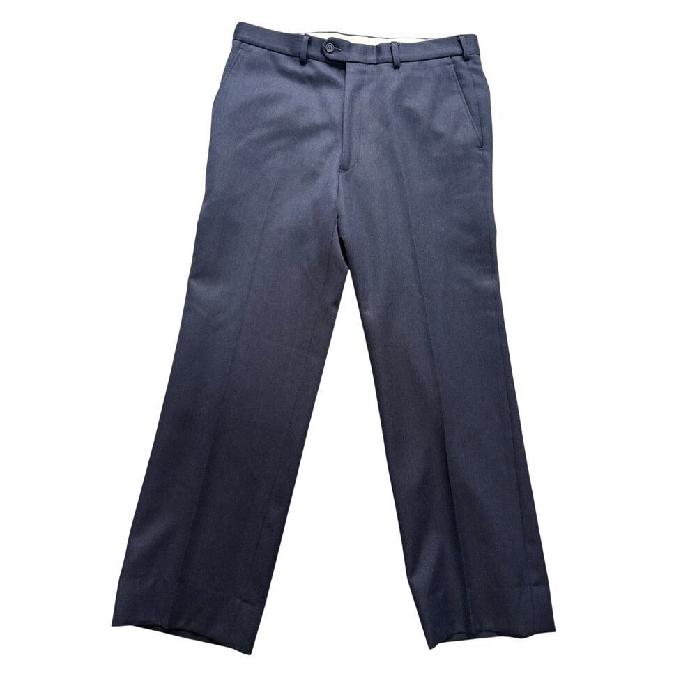 Vintage Paul Stuart Navy Twill Dress Trousers Hand Tailored USA Men's 33x29